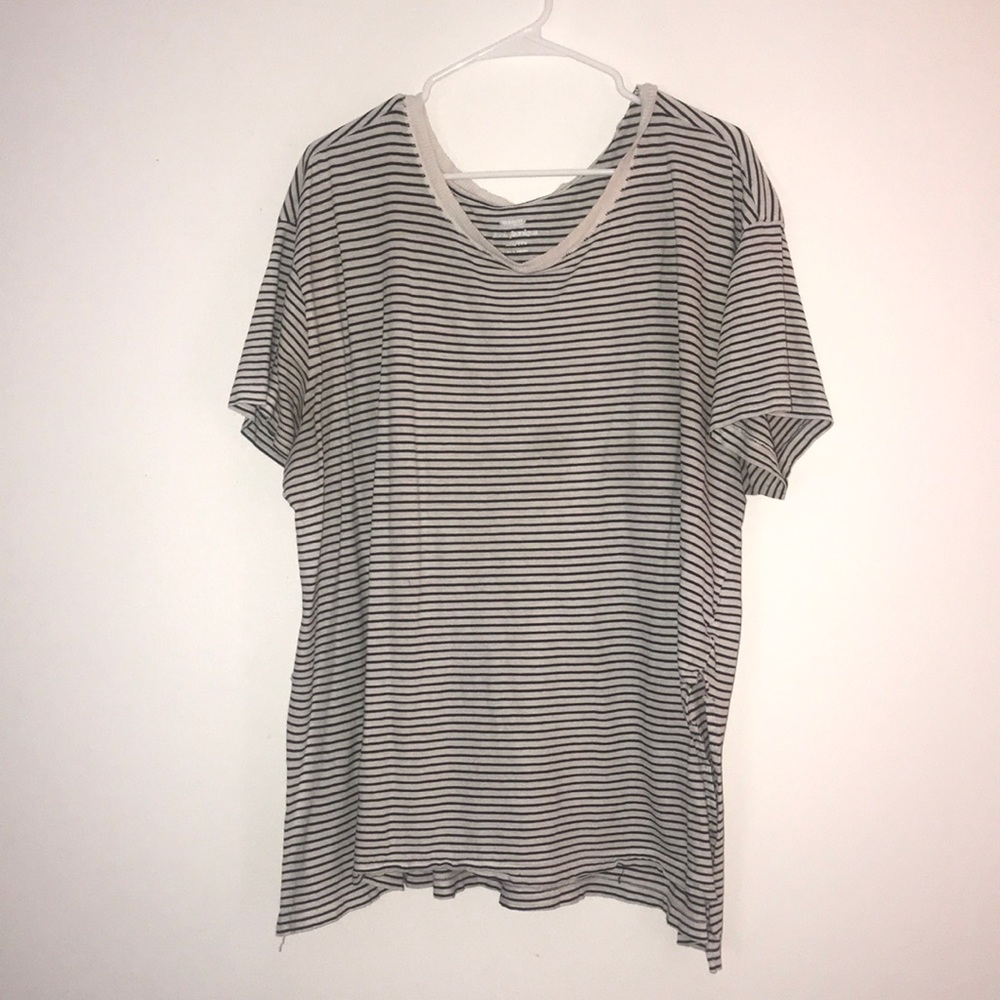 White and black striped shirt